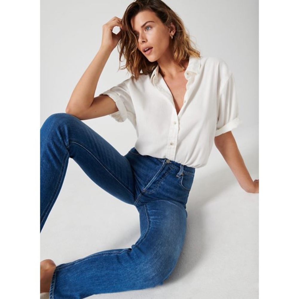 The Jane Shirt Brown Shiitake Short Sleeve button up blouse